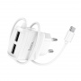 Зарядное устройство HOCO C59A 2.4A, белый, Type-C USB,быстрая зарядка