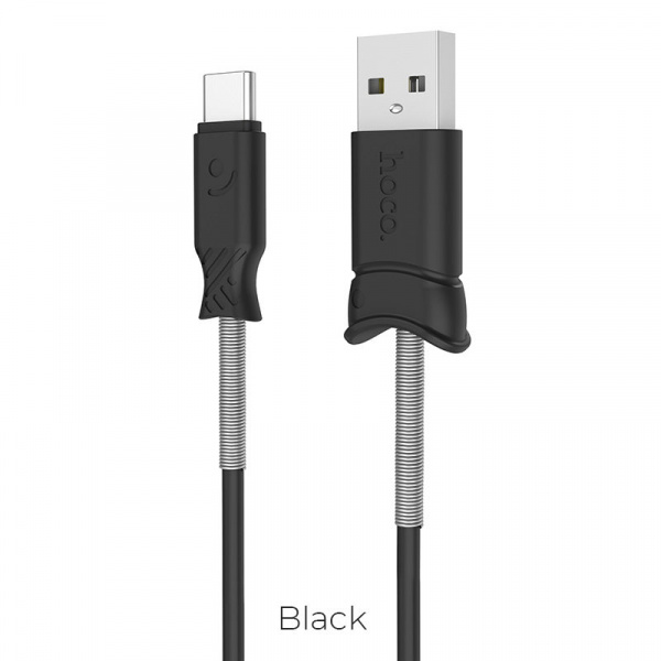 Кабель Hoco X24 Pisces, USB - USB Type-C, 1.2 м, черный