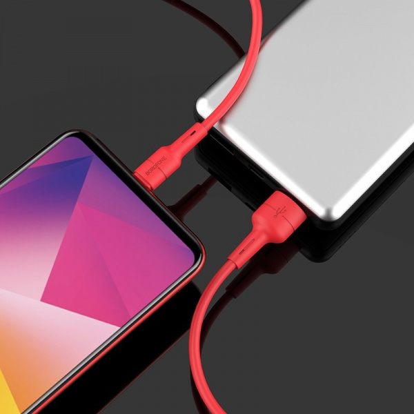 Кабель Borofone BX30 Silicone USB - micro USB, 1 м красный