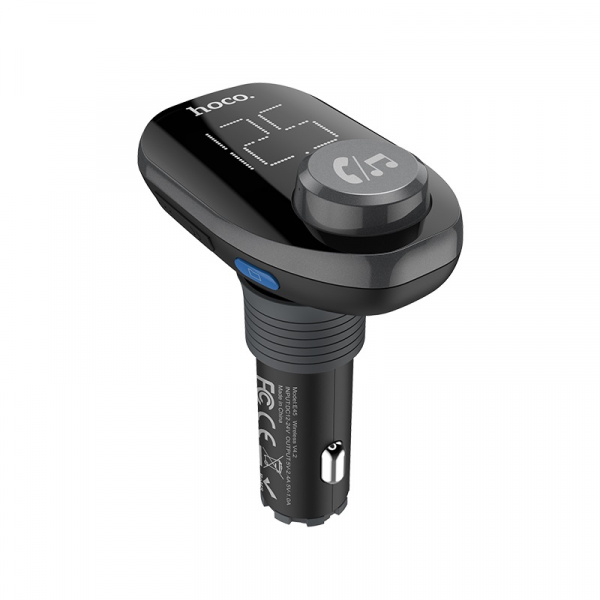 Автомобильное зарядное устройство HOCO E45 Happy route, 2.4A, черный, TF, USB