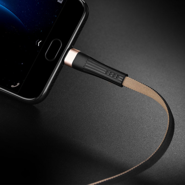 Кабель hoco U39 Slender USB - micro USB, 1.2 м черно-золотой