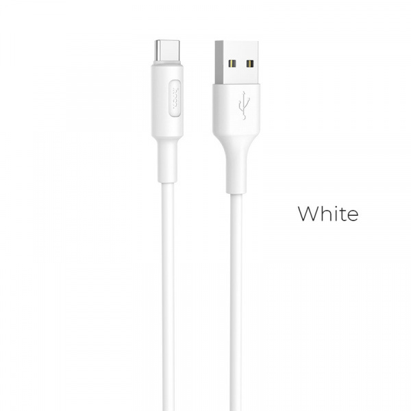 Кабель Hoco X25 Soarer, USB - USB Type-C, 1 м, белый