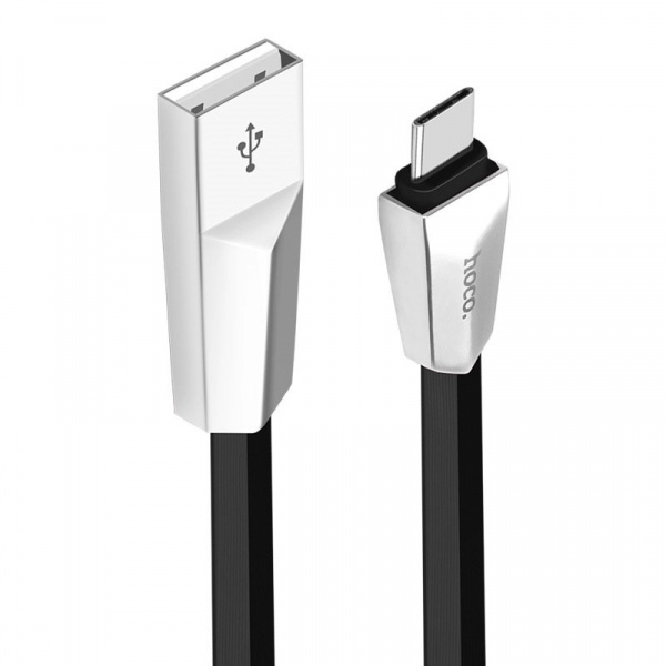 Кабель Hoco X4 Zinc, USB - USB Type-C, 1.2 м, черный