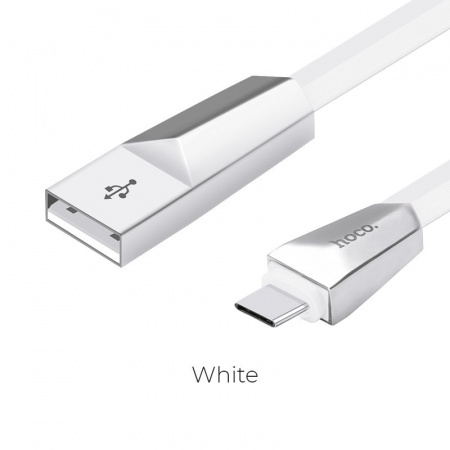 Кабель Hoco X4 Zinc, USB - USB Type-C, 1.2 м, белый